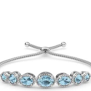 Beautiful Ever True Sky Blue Topaz Bolo Bracelet